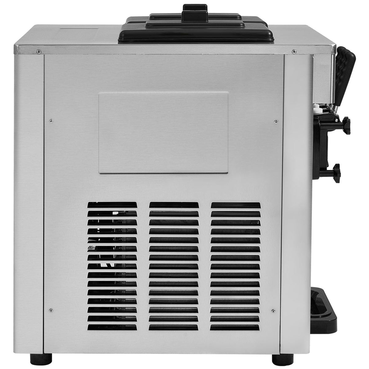 Commercial Ice Cream Machine, 18-28 L/H Yield, 1850W 3-Flavor Countertop Soft Serve Ice Cream Maker, 2 x 5.5L Stainless Steel Cylinder, LED Panel Auto Clean Pre-cooling, for Restaurant Bars