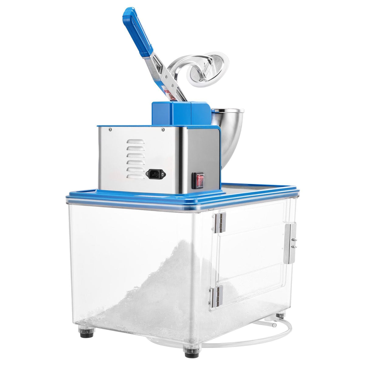 Commercial Ice Crusher 661LBS/H, 350W Electric Snow Cone Machine with 4 Blades, 2000RPM Stainless Steel Shaved Ice Machine with 11 Gal Crushed-Ice Box, for Family Restaurants Bars, Blue