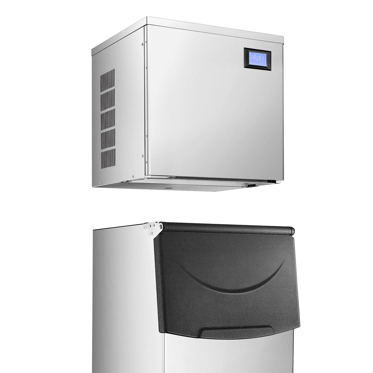 Commercial Ice Maker Machine 360 lbs/Day, 22 Inch Stainless Steel Industrial Ice Machine, Self-Cleaning and Scheduled Ice Making, Modular Ice Cube Machine for Restaurant Hotel - Head Only