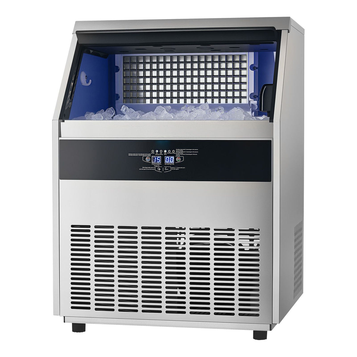 Commercial Ice Maker Machine, 360lbs/24H Ice Maker Machine with 88lbs Storage Capacity, 160 Ice Cubes in 15 Minutes, LED Digital Display Freestanding Self-Cleaning for Bar Office Restaurant