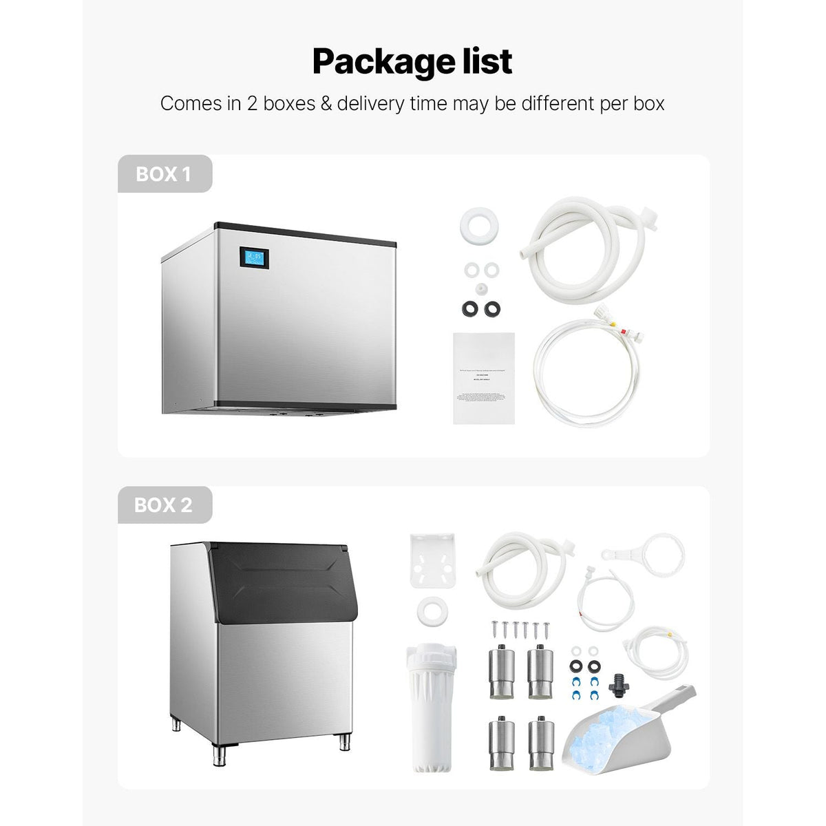 Commercial Ice Maker Machine, 800LBS/24H Ice Making Machine with 500LBS Large Storage Bin, Auto Self-Cleaning Ice Maker Machine with Touchscreen for Bar Cafe Restaurant Business Commercial