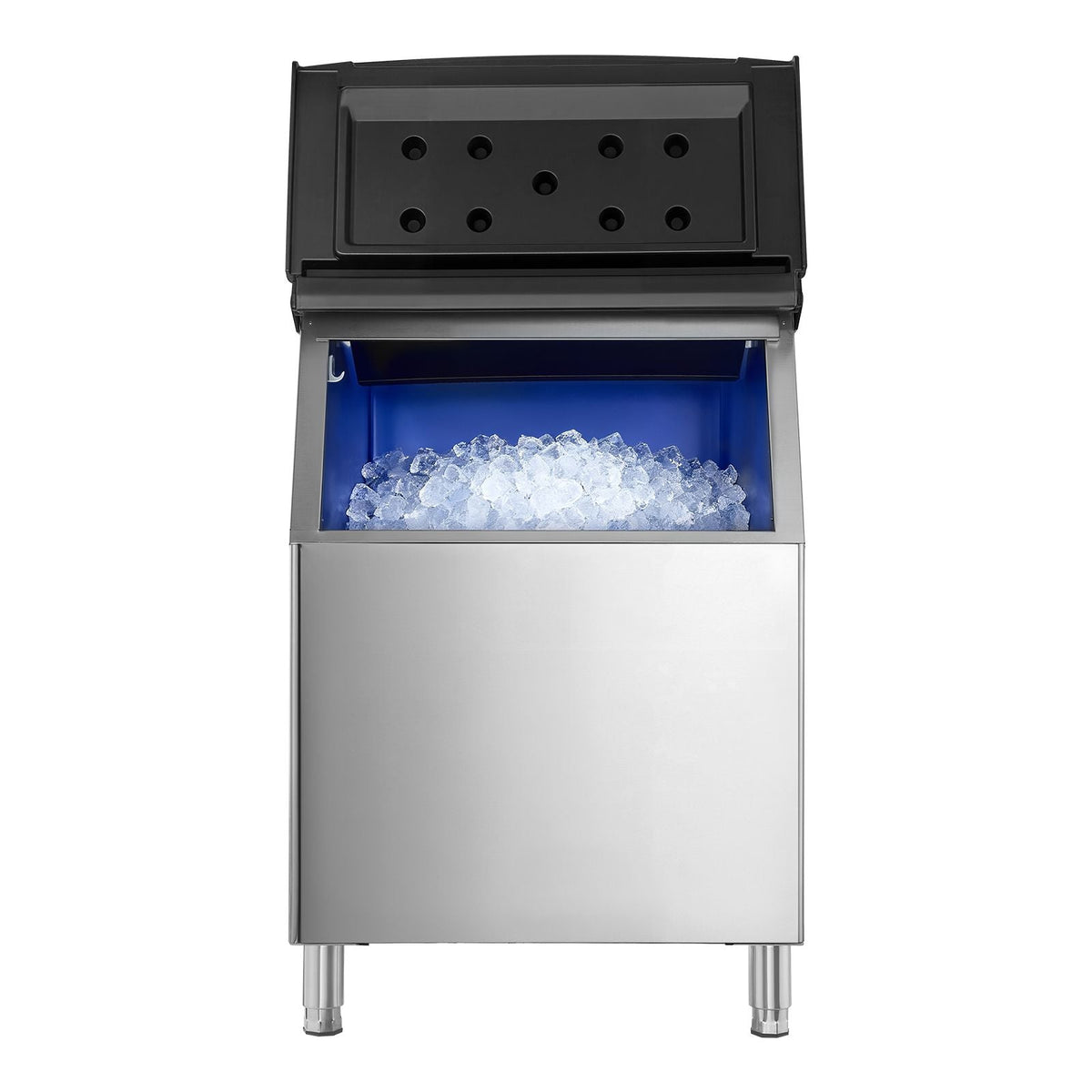 Commercial Ice Maker Storage Bin, 500 LBS Capacity Ice-Bin, Stainless Steel Commercial Ice Storage Bin with Adjustable Anti-slip Rubber Feet, Suitable for Restaurant Hotel and Beverage Shops