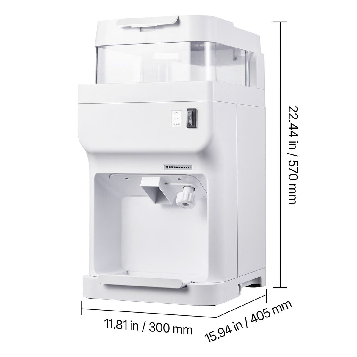 Commercial Ice Shaver Crusher, 220lbs Per Hour Electric Snow Cone Maker with 8L Ice Cube Box, 350W 1500RPM Tabletop Shaved Ice Machine for Parties Events Bar, Home and Commercial Use (White)