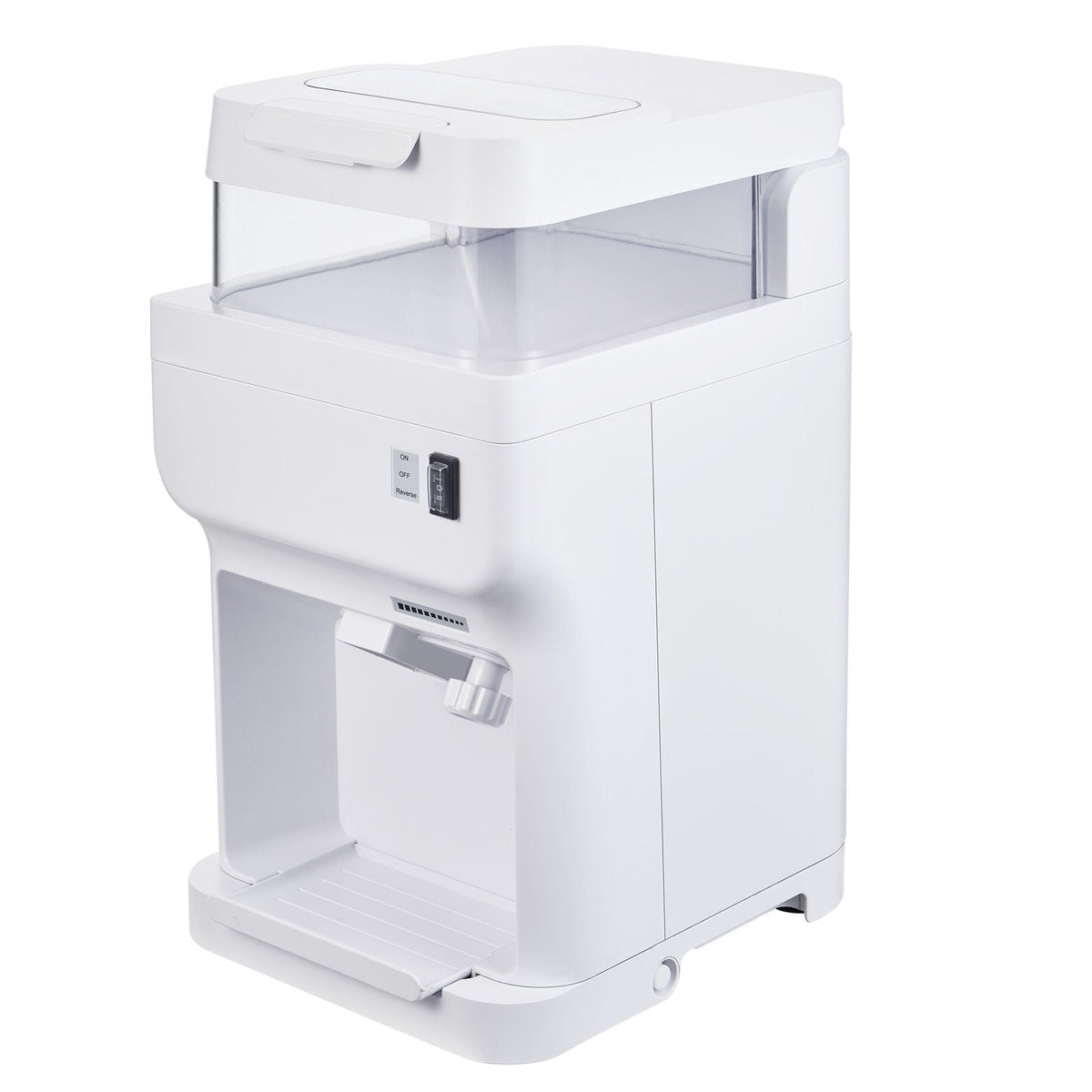 Commercial Ice Shaver Crusher, 220lbs Per Hour Electric Snow Cone Maker with 8L Ice Cube Box, 350W 1500RPM Tabletop Shaved Ice Machine for Parties Events Bar, Home and Commercial Use (White)