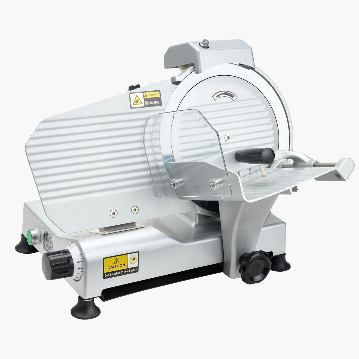 Commercial Meat Slicer, 10 inch Electric Deli Slicer Machine, 320W Food-Slicer with SUS420 Blade, 0-0.4 inch Adjustable Thickness, for Frozen Meat, Ham, Baguett, Steak