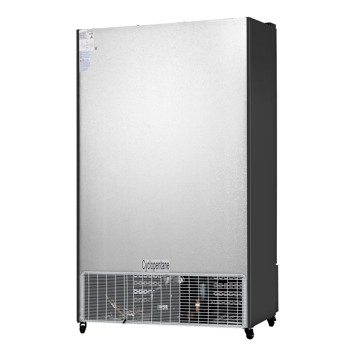 Commercial Merchandiser Refrigerator, 26.69 CU.FT Double Glass Door Display Refrigerator, Beverage Refrigerator Cooler Merchandiser with 8 Adjustable Shelves, Casters, Soft LED Light, Black