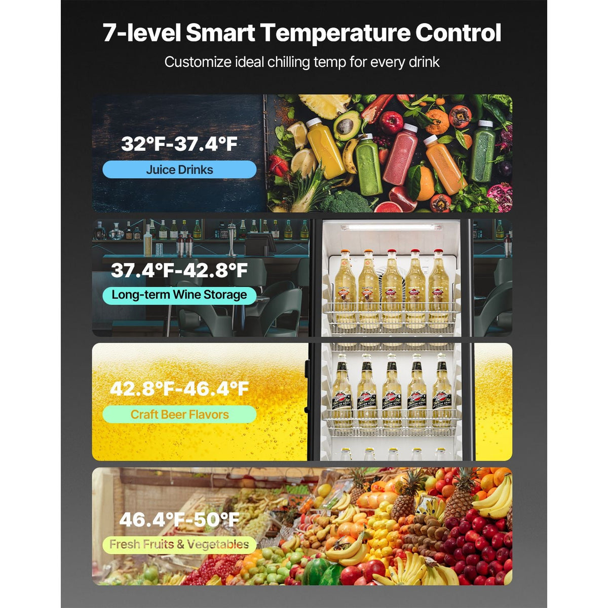 Commercial Merchandiser Refrigerator, 5.7 CU.FT Glass Door Display Refrigerator Upright Fridge, Beverage Refrigerator Cooler Merchandiser with 3 Adjustable Shelves and Soft LED Light, Black