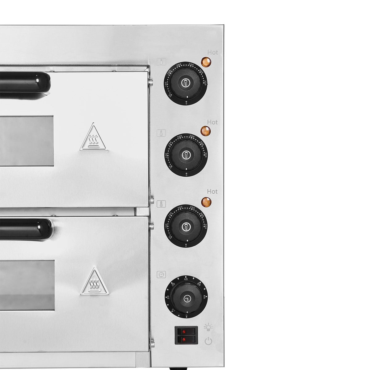 Commercial Pizza Oven Countertop, 16-Inch Double Deck Layers, Stainless Steel Electric Pizza Oven with Stone and Handle, Multipurpose Indoor Pizza Maker for Restaurant Home Pretzels Baked