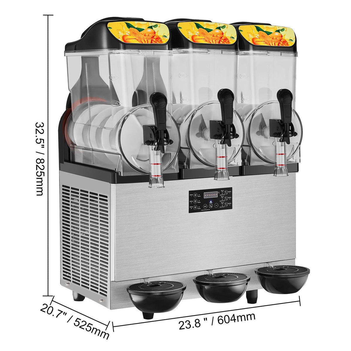 Commercial Slushy Machine, 36L/9.6Gal Stainless Steel Margarita Smoothie Frozen Drink Maker, 150 Cup Triple Bowl Slushie Maker, 860W Slushie Machine for Home Party Restaurants Cafe Bars Use