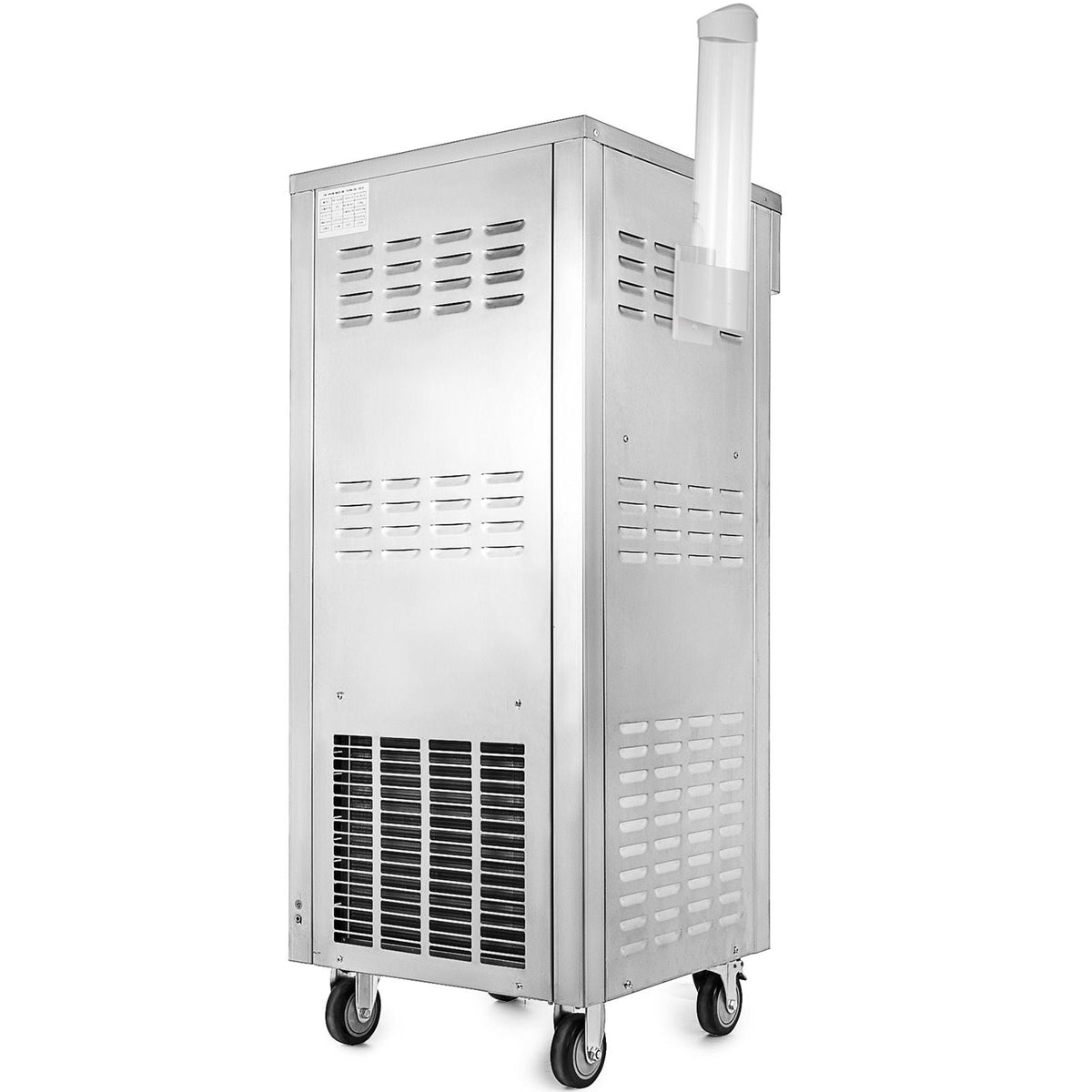Commercial Soft Ice Cream Machine, 2200W Serve Yogurt Maker, 3 Flavors Ice Cream Maker, 5.3 to 7.4 Gallons per Hour Auto Clean LCD Panel for Restaurants Snack Bars, Stainless Steel