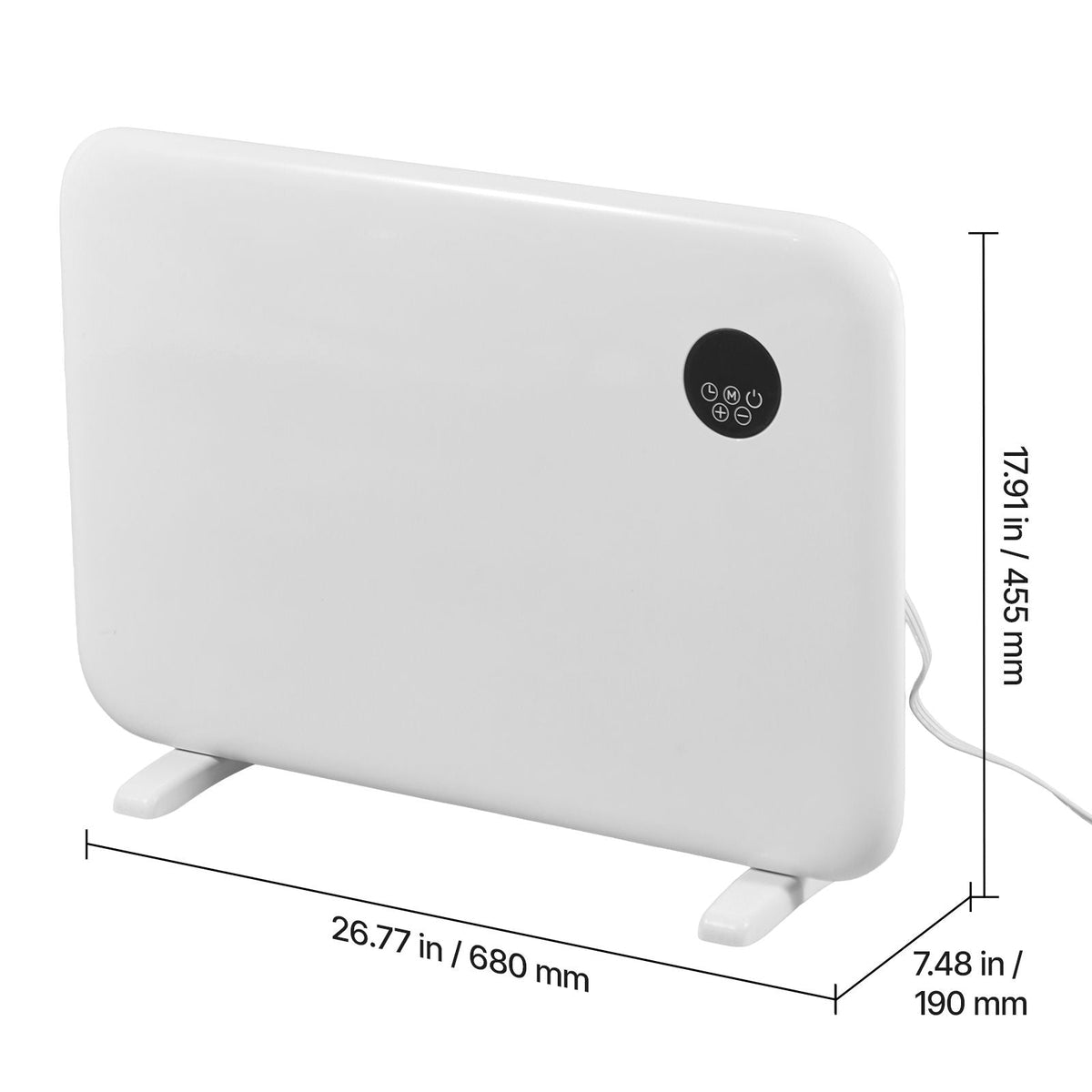 Convection Panel Heater, 1500W Electric Panel Space Heater with Remote & Touch Control, Portable Stand or Wall Mount Design with Anti-Tipping and Overheat Protection for Home and Office, White