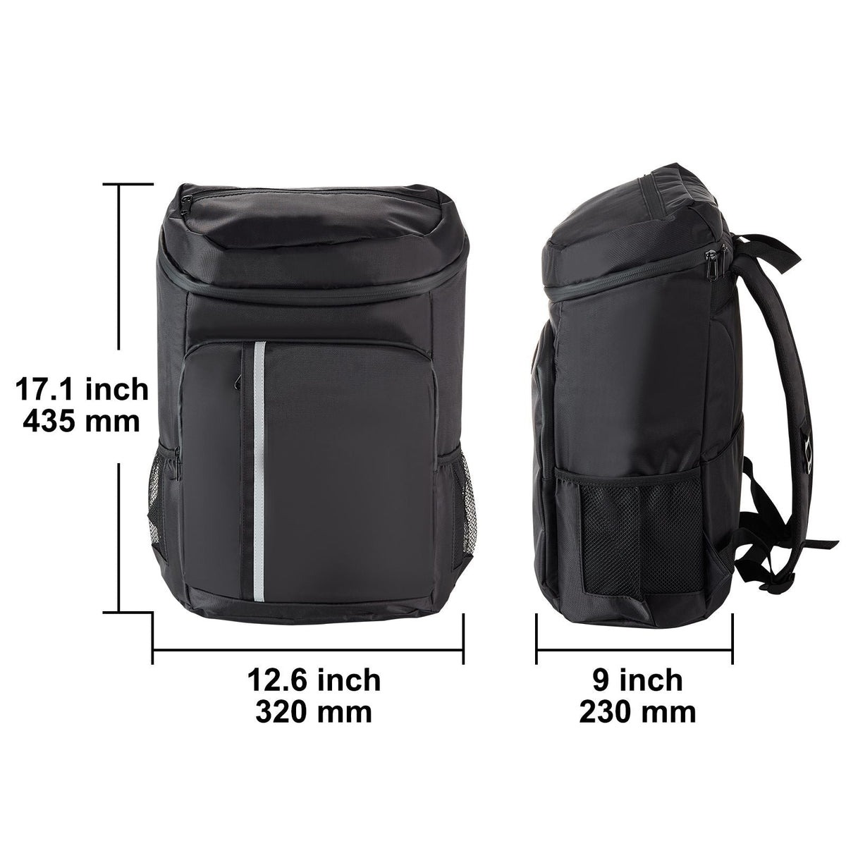 Cooler Backpack, 28 Cans Backpack Cooler Leakproof, Waterproof Insulated Backpack Cooler, Lightweight Beach Cooler Bag with Shoulder Padding and Mesh Pocket for Hiking, Camping, BBQ, Black