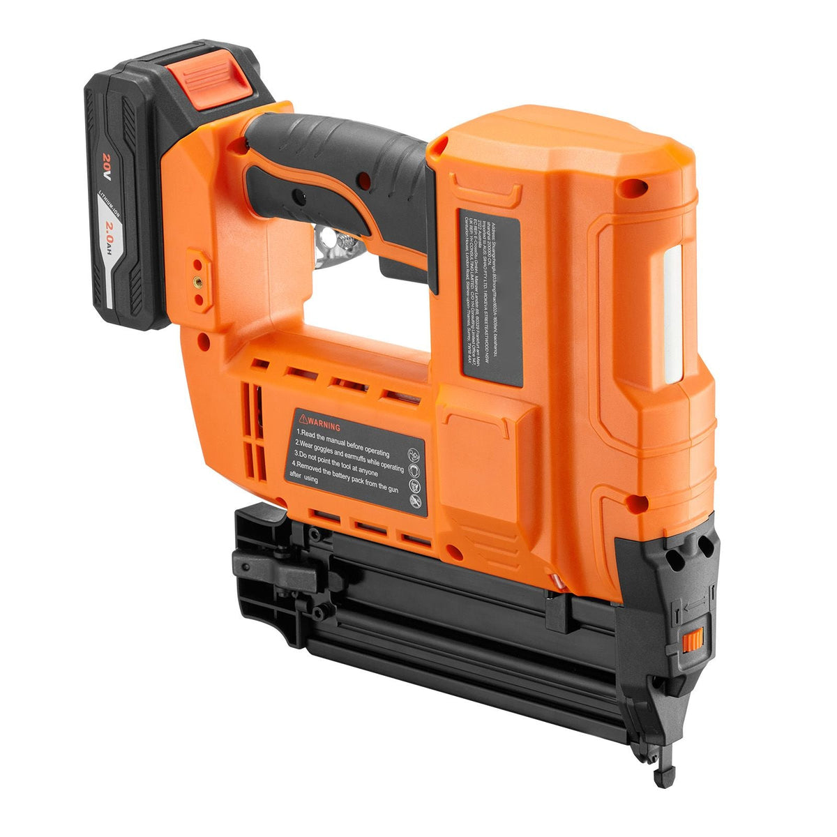 Cordless Brad Nailer, 18 Gauge, 20V Battery Powered Nail Gun, with 500 pcs Nails, 2.0 Ah Li-ion Battery and Charger, Adjustable Nailing Depth, for Home Improvement, Woodworking, DIY Project
