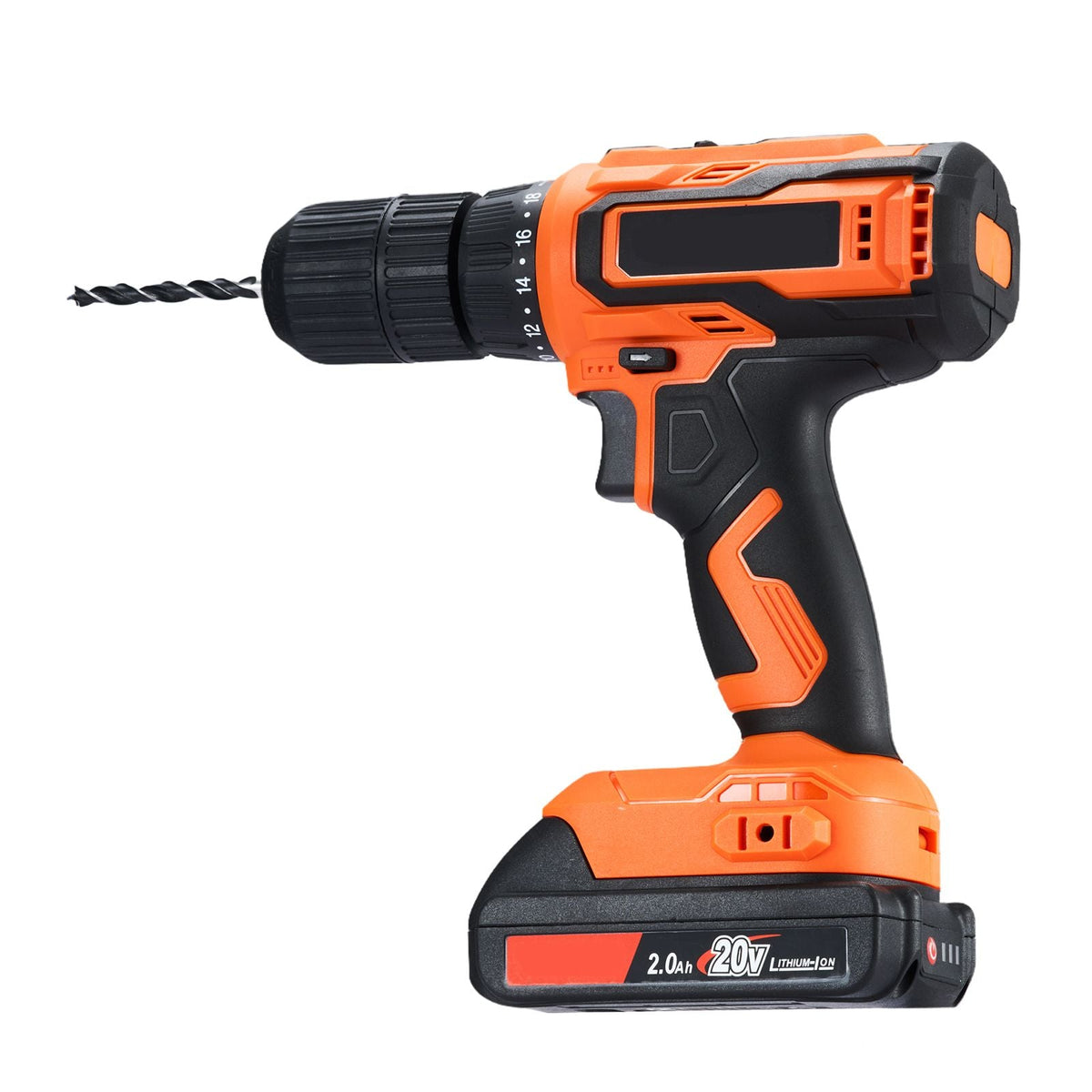 Cordless Drill Driver, 1/2 inch Metal Chuck, Dual-Speed Variable, Drill Driver Kit with Lithium Battery and Charger, Belt Clip, for Wood and Metal Drilling, Screw Tightening or Loosening