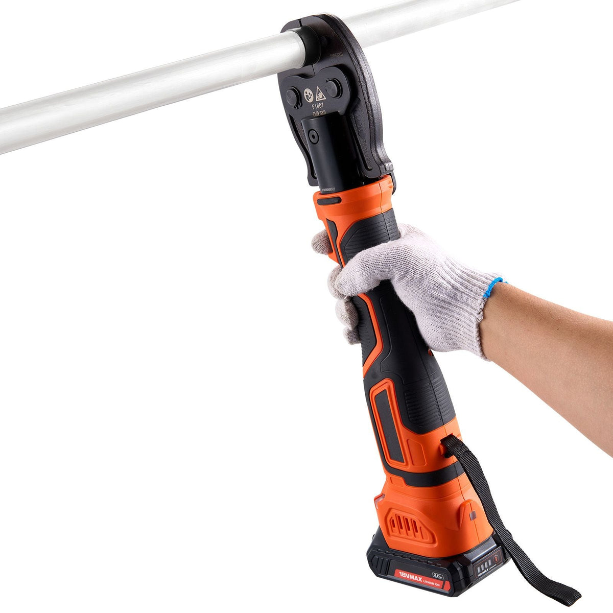 Cordless Mini Press Tool, 18V Electric Pipe Crimping Tool for 1/2", 3/4", 1" PEX Pipe Copper Rings, PEX Press Tool Kit with 2pcs Battery, Fast Charger & Carrying Case - Meet ASTM F1807 Standard