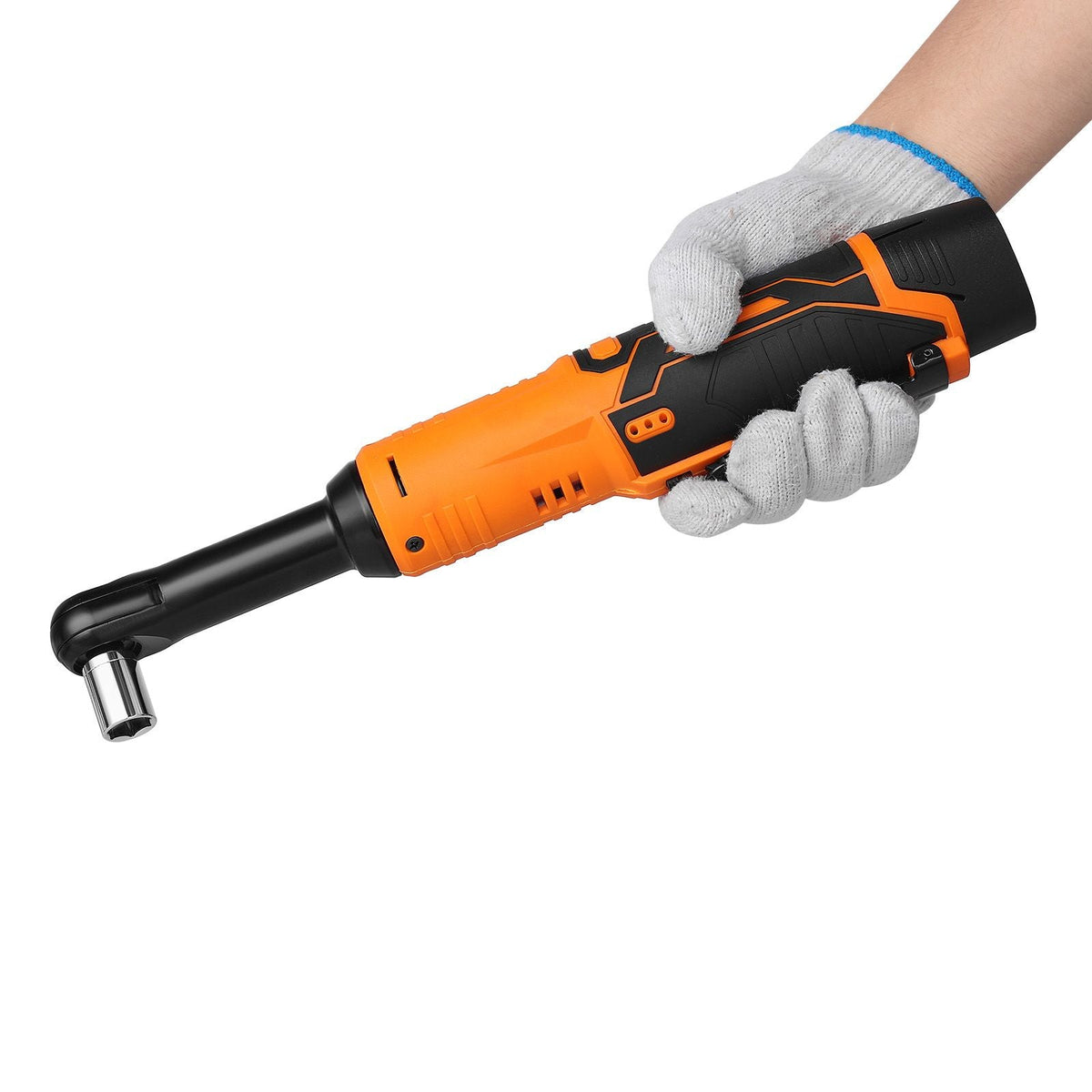 Cordless Ratchet Wrench, 3/8 inch Drive, 240 RPM, up to 33 ft-lbs of Torque, Extended Battery Powered Electric Ratchet Wrench Set with Two Batteries, Charger, Sockets, Adaptor and Extension Bar
