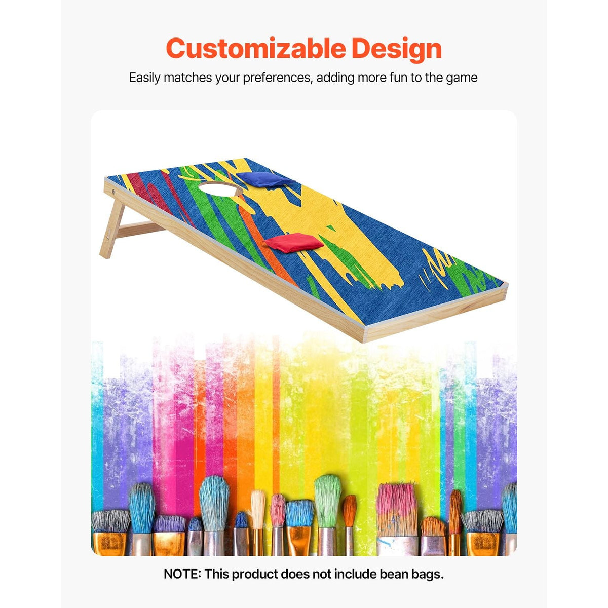 Cornhole Set, 4x2 ft Corn Hole Game Boards, Solid Wood Portable Toss Board, Indoor and Outdoor Cornhole Play for Adults, Toss Game Include Carrying Case, for Yard, Backyard, Beach, Camping