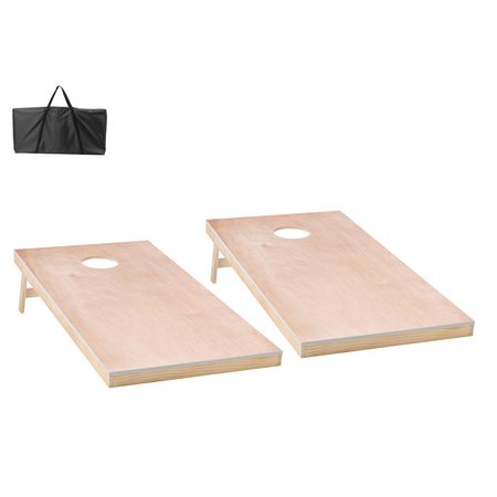 Cornhole Set, 4x2 ft Corn Hole Game Boards, Solid Wood Portable Toss Board, Indoor and Outdoor Cornhole Play for Adults, Toss Game Include Carrying Case, for Yard, Backyard, Beach, Camping