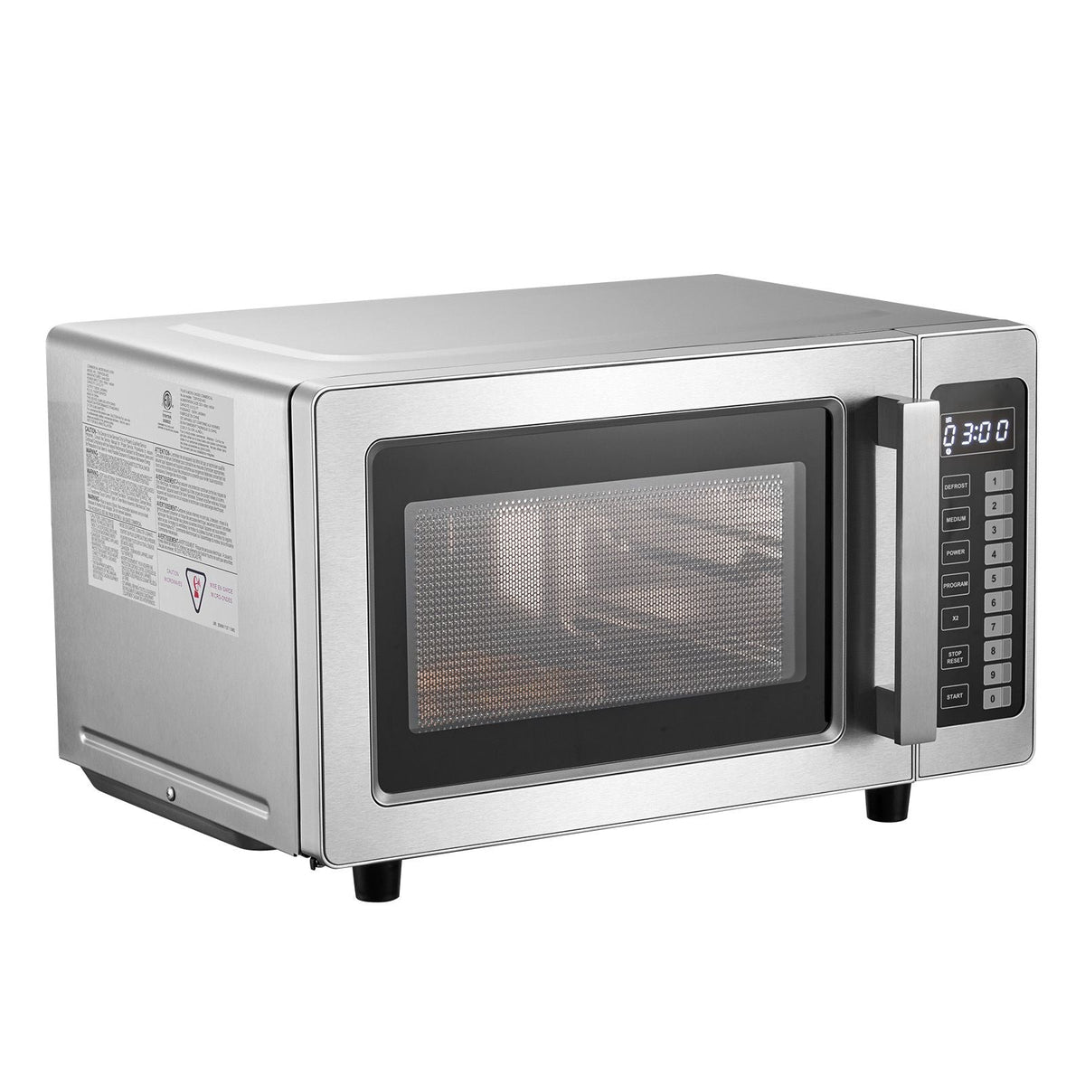 Countertop Microwave Oven, 0.9 Cu Ft, 1000W Digital Stainless Steel Microwave Oven with Touchscreen, 10 Cooking Presets, 5 Power Levels, Multi-Lock Door & Easy Clean Interior for Commercial Use