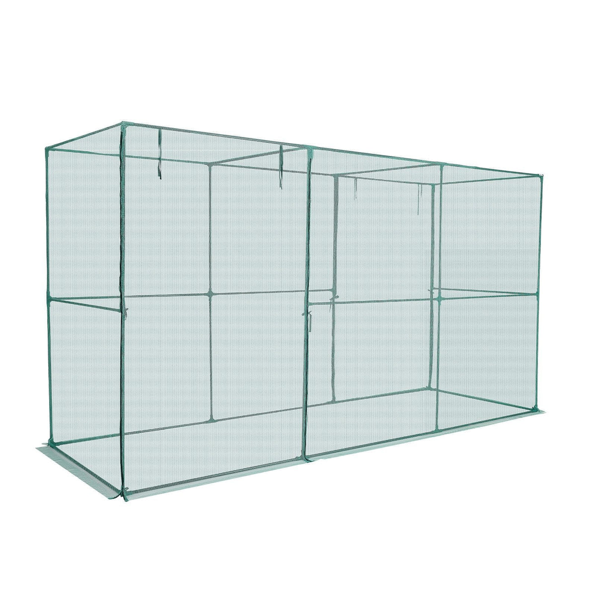 Crop Cage, 11.6 x 3.9 x 6.3 ft Plant Protection Tent with Zippered Door, Wind-Resistant Tall Crop Cage, Easy to Install, Outdoor Raised Bed Cover, Tomato Plant Netting for Garden Patio Lawn