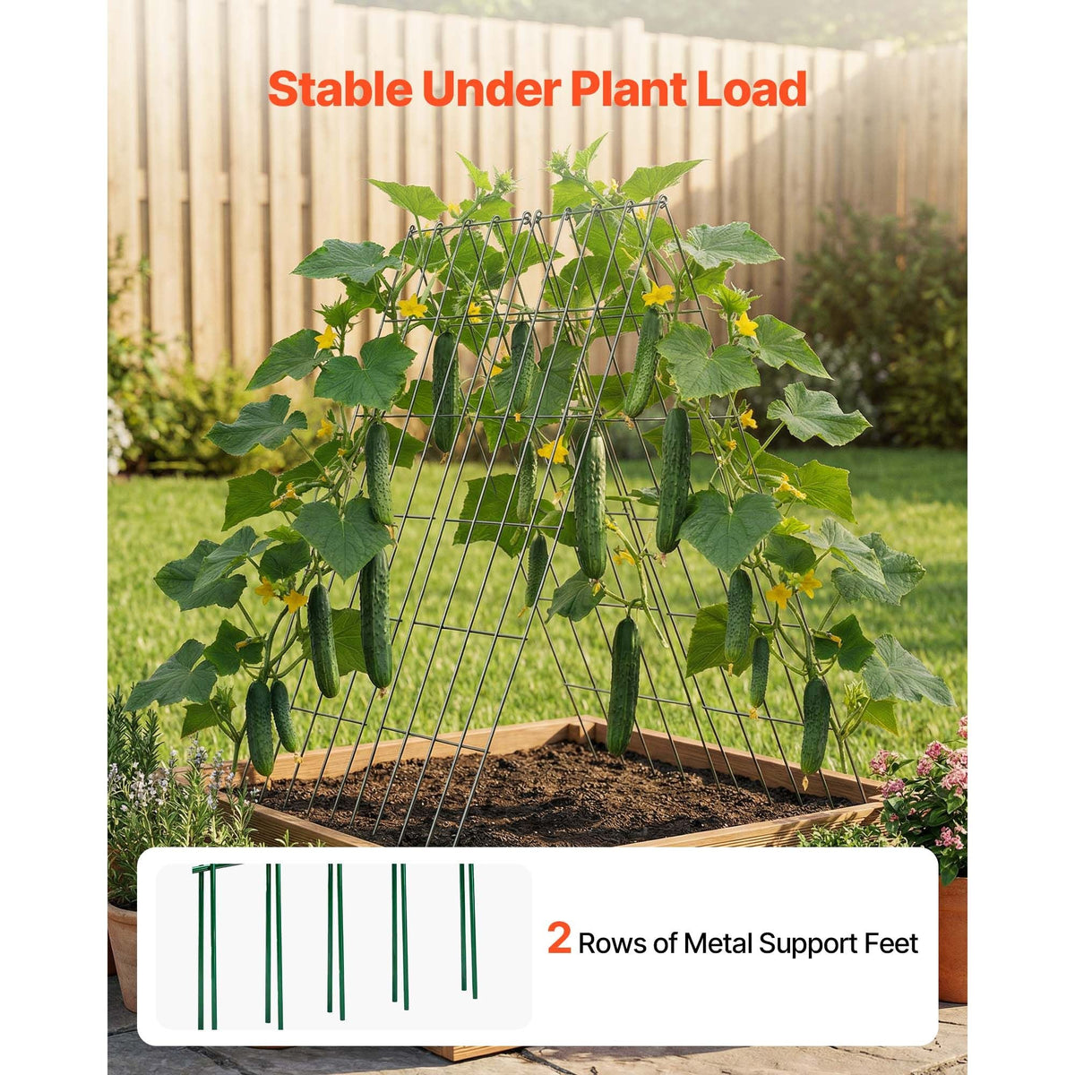 Cucumber Trellis 4 Pack, A-Frame Garden Trellises for Raised Bed, Metal Rustproof Coating Plant Support for Vine, Climbing Plants, Peas, Beans, Zucchini, Tomato, Flower (38.98 x 15.75 in x 4PCS)
