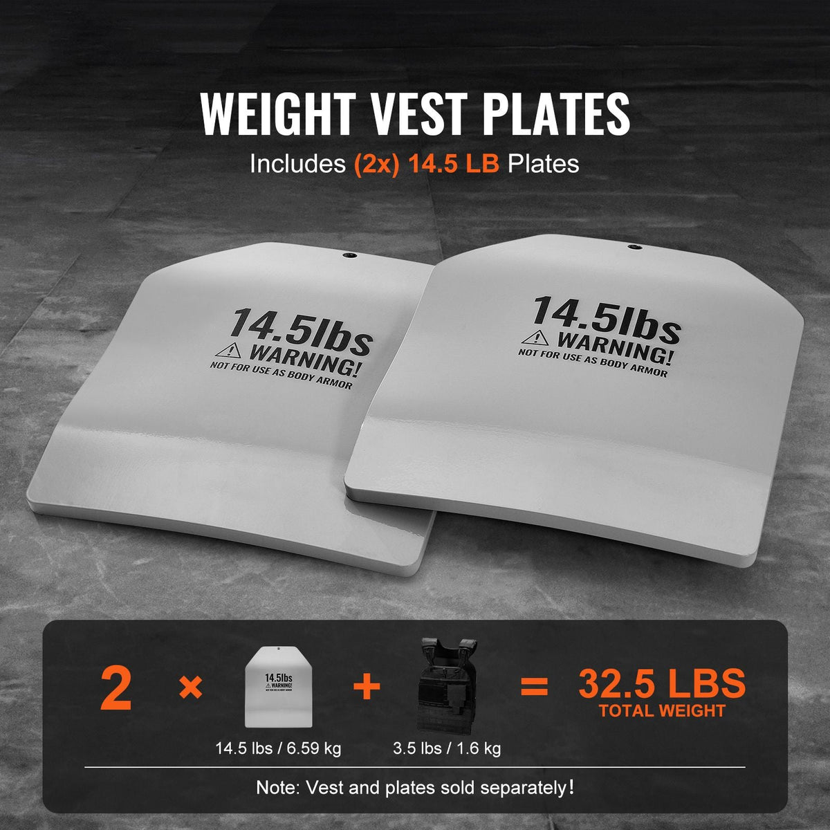 Curved Weight Vest Plates, 14.5 LB Pairs, Premium Steel Weighted plates, Contoured Ergonomic Fit – WODs, Additional Weight for Weight Vests, for Strength Training, Running, Heavy Workouts
