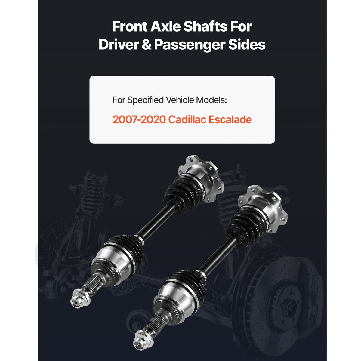CV Axle Shaft Assembly, 2 Pieces Front Left & Right (Driver and Passenger Side), Automotive Replacement CV Axles Pair Compatible with 2007-2020 Cadillac Escalade, Alloy Steel & Carbon Steel