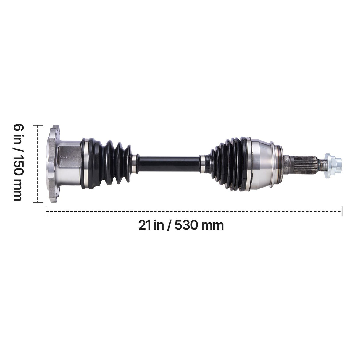 CV Axle Shaft Assembly, Front Left or Right Side (Driver or Passenger Side), Automotive Replacement CV Joint Axle Compatible with 1999-2006 Chevrolet Silverado 1500, Alloy Steel & Carbon Steel
