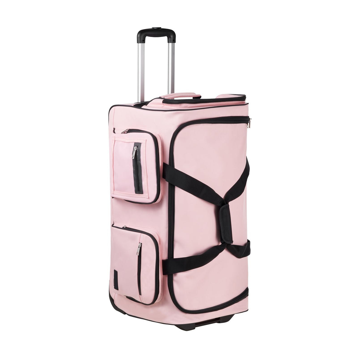 Dance Bag with Garment Rack, 29 Inch Rolling Dance Duffel, with Wheels, Height Adjustable Clothes Rack, USB Port, Privacy Protection Curtain, Ideal for Travel and Competitions, Matte Pink