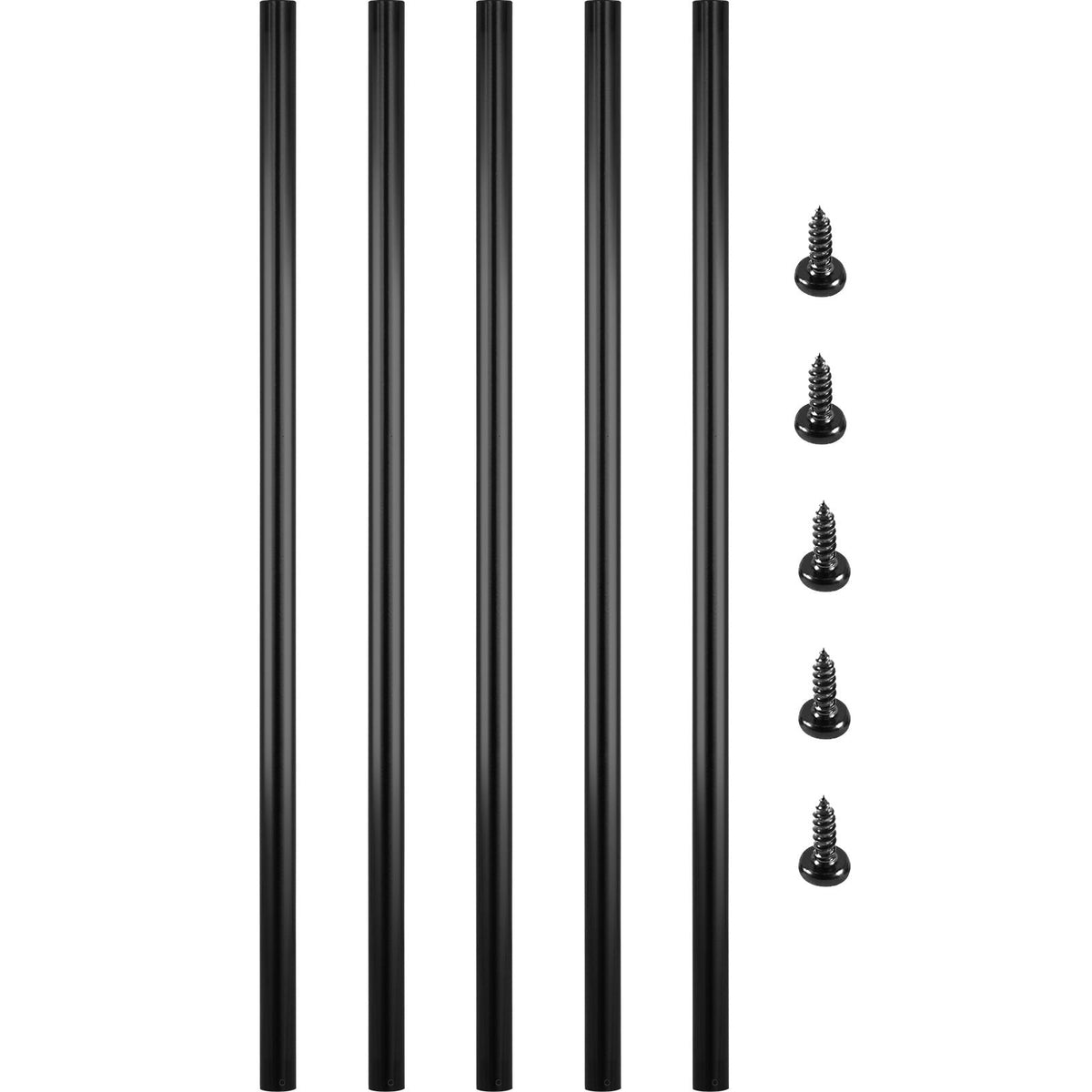 Deck Balusters, 51 Pack Metal Deck Spindles, 26\"x0.75\" Staircase Baluster with Screws, Aluminum Alloy Deck Railing for Wood and Composite Deck, Circle Baluster for Outdoor Stair Deck Porch
