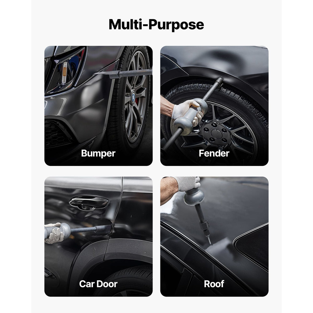 Dent Puller Kit, 10 lbs 13-in-1 Slide Hammer Dent Removal Kit, Heavy-Duty Auto Body Truck Repair Automotive Damage Remover Tool Repair Frame with Carrying Case, Extension Rod, Non-Slip Handle