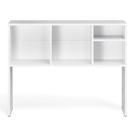 Desktop Bookshelf, 1-Tier Desktop Storage Organizer, 37" x 9.4" x 28.7" Office Storage Rack Wood Display Shelf, Desktop Bookshelf Hutch with Anti-Slip Feet Pads, for Office, Home & Dorm, White