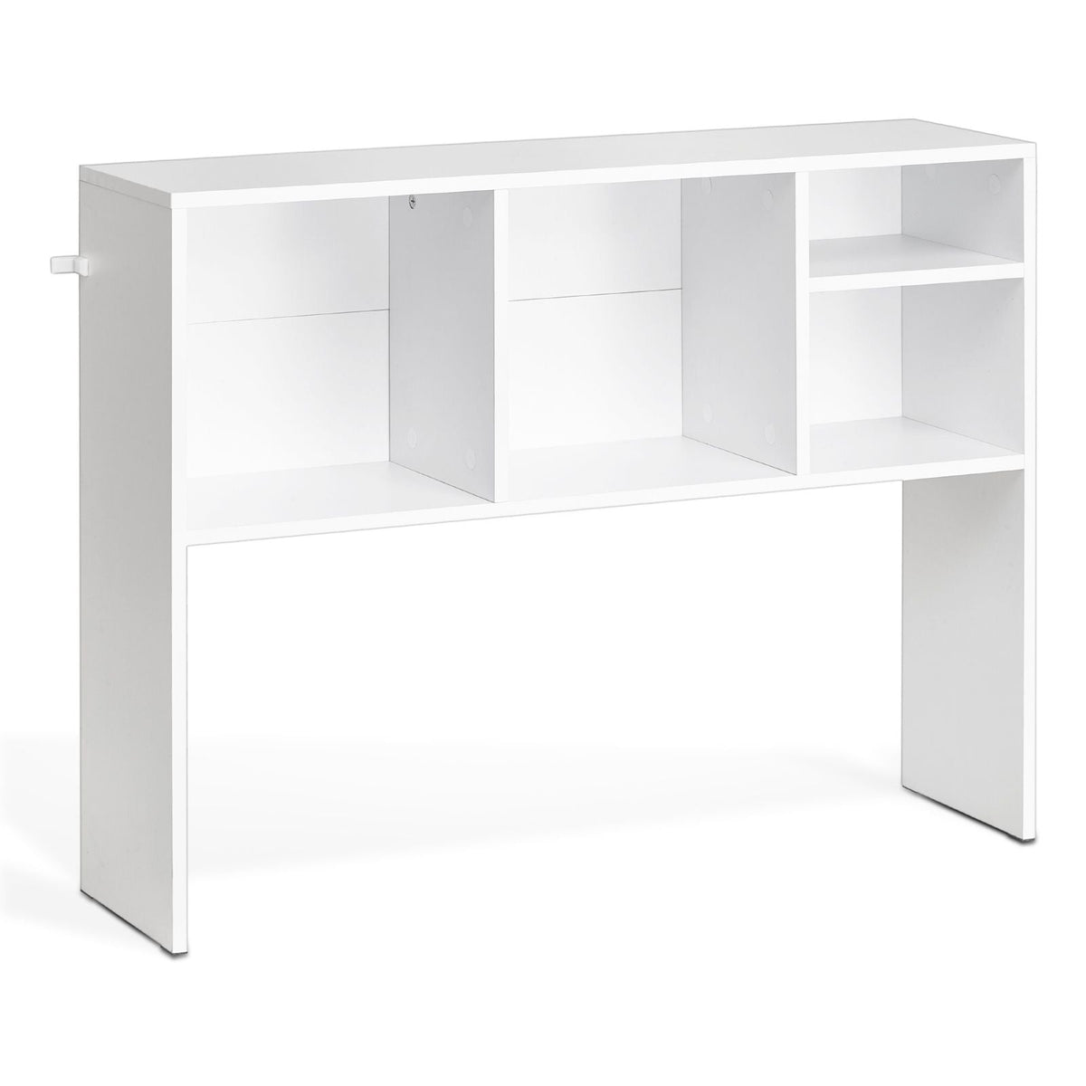 Desktop Bookshelf, 1-Tier Desktop Storage Organizer, 37" x 9.4" x 28.7" Office Storage Rack Wood Display Shelf, Desktop Bookshelf Hutch with Anti-Slip Feet Pads, for Office, Home & Dorm, White