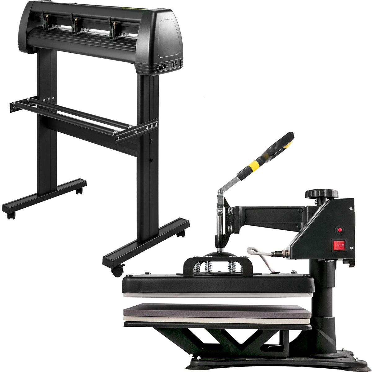 Digital Clamshell 15" X 15" (38 X 38cm) Heat Transfer Press + 28 Inch Vinyl Cutter Machine Kit Software