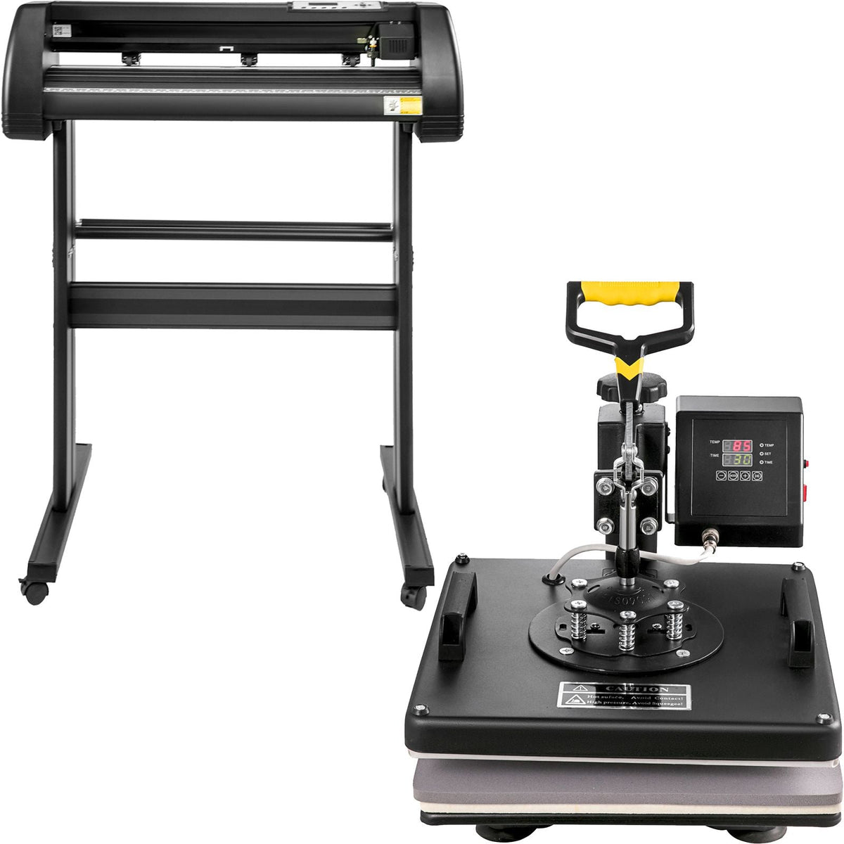 Digital Clamshell 15" X 15" (38 X 38cm) Heat Transfer Press + 28 Inch Vinyl Cutter Machine Kit Software