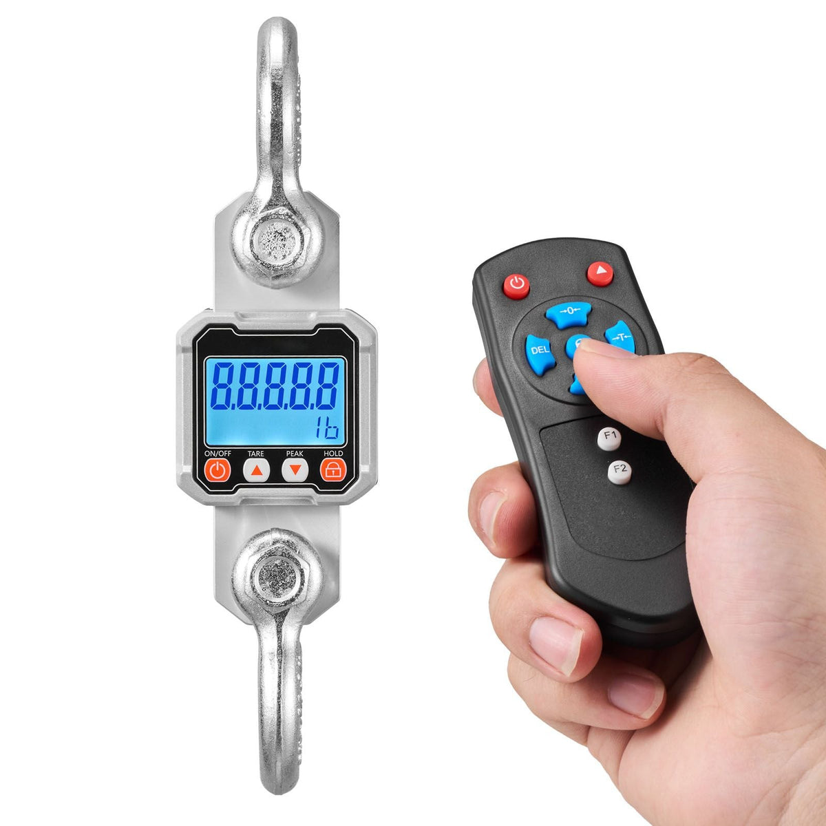 Digital Crane Scale, 6600 lbs/3000 kg Max Capacity, Heavy Duty Industrial Hanging Scale with Cast Aluminum Case & LCD Display, 1 lbs Division & 3 Unit Switch, Remote Control for Garage Factory