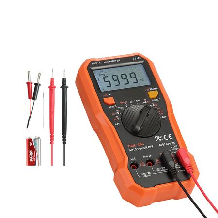 Digital Multimeter, 6000-Count TRMS DC/AC Voltmeter Current Tester, Professional NCV Multimeter for Current Voltage Resistance Capacitance Duty-Cycle Tempetature Diodes Continuity Live Wire Test