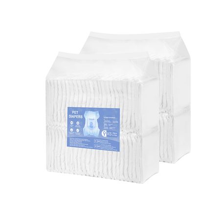 Disposable Dog Diapers, Super Absorbent Female Dog Diapers, 360° Leak-Proof Female Doggy Pet Diaper with Wetness Indicator for Heat Period, Training, Incontinence - XS, 96 Count (2 Packs of 48)