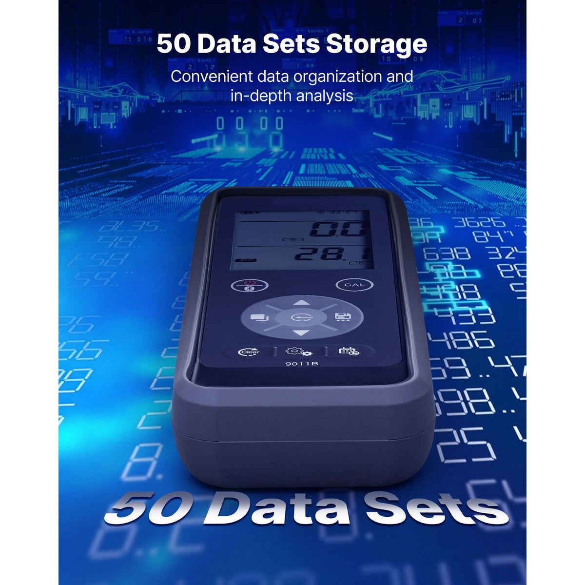 Dissolved Oxygen Meter, 0.0-50.0 mg/L Measurement Range, Portable Dissolved Oxygen Tester Kit with 13.1 ft Electrode Cable, Bluetooth/USB Data Transfer, 750 Data Sets Storage, DO Meter for Ponds