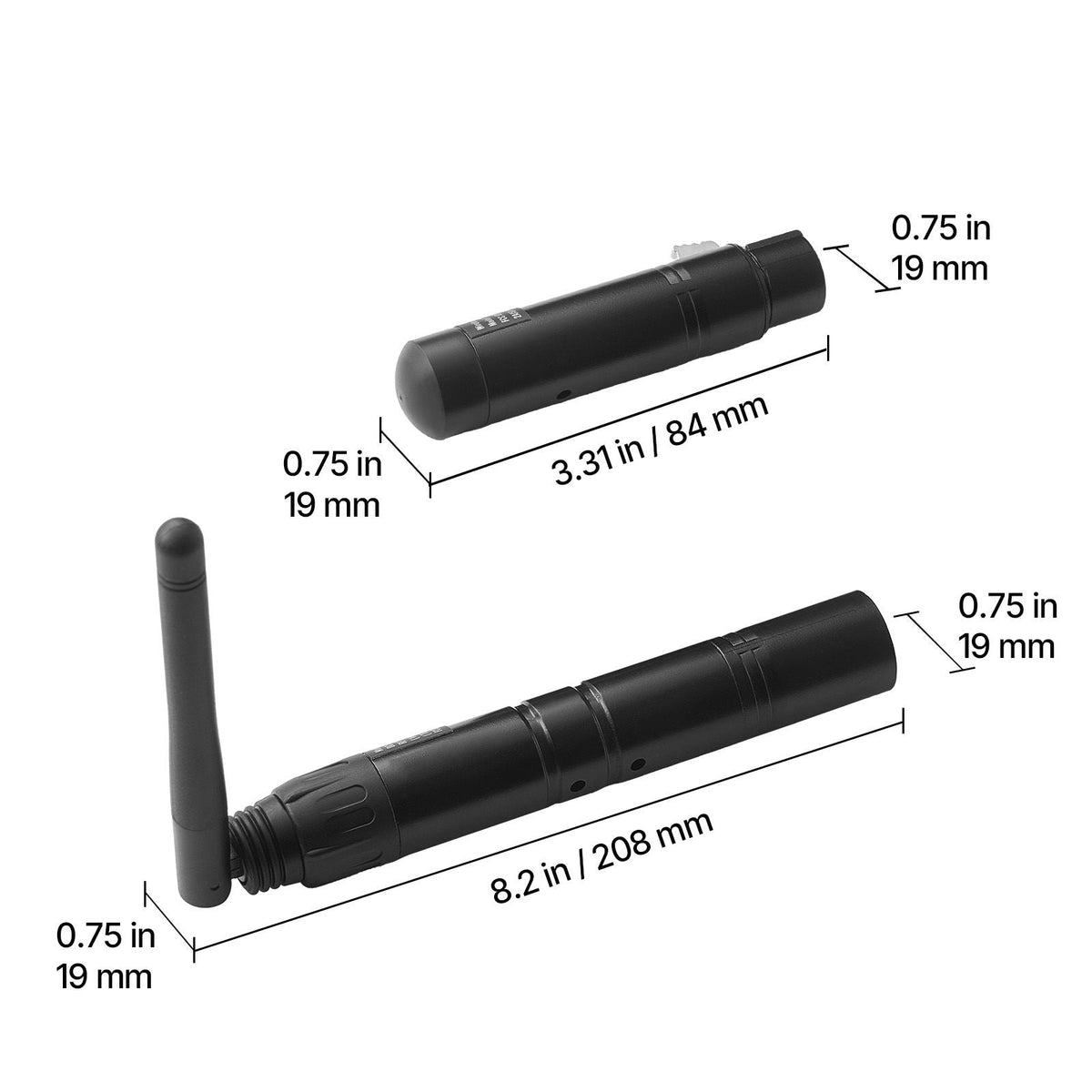 DMX Wireless Receiver, 7 Receivers & 1 Transmitter, 2.4G ISM Band, 656 ft Transmission Range, with Bag and Adapter, Wireless Stage Lighting Control, for LED Stage Party DJ Bar Lighting, Black