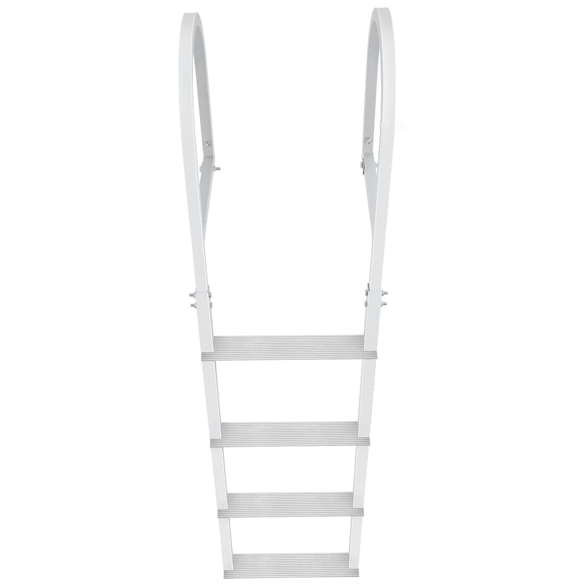 Dock Ladder, Removable 4 Steps, 500 lbs Load Capacity, Aluminum Alloy Pontoon Boat Ladder with 3.1'' Wide Step & Nonslip Rubber Mat, Easy to Install for Ship/Lake/Pool/Marine Boarding