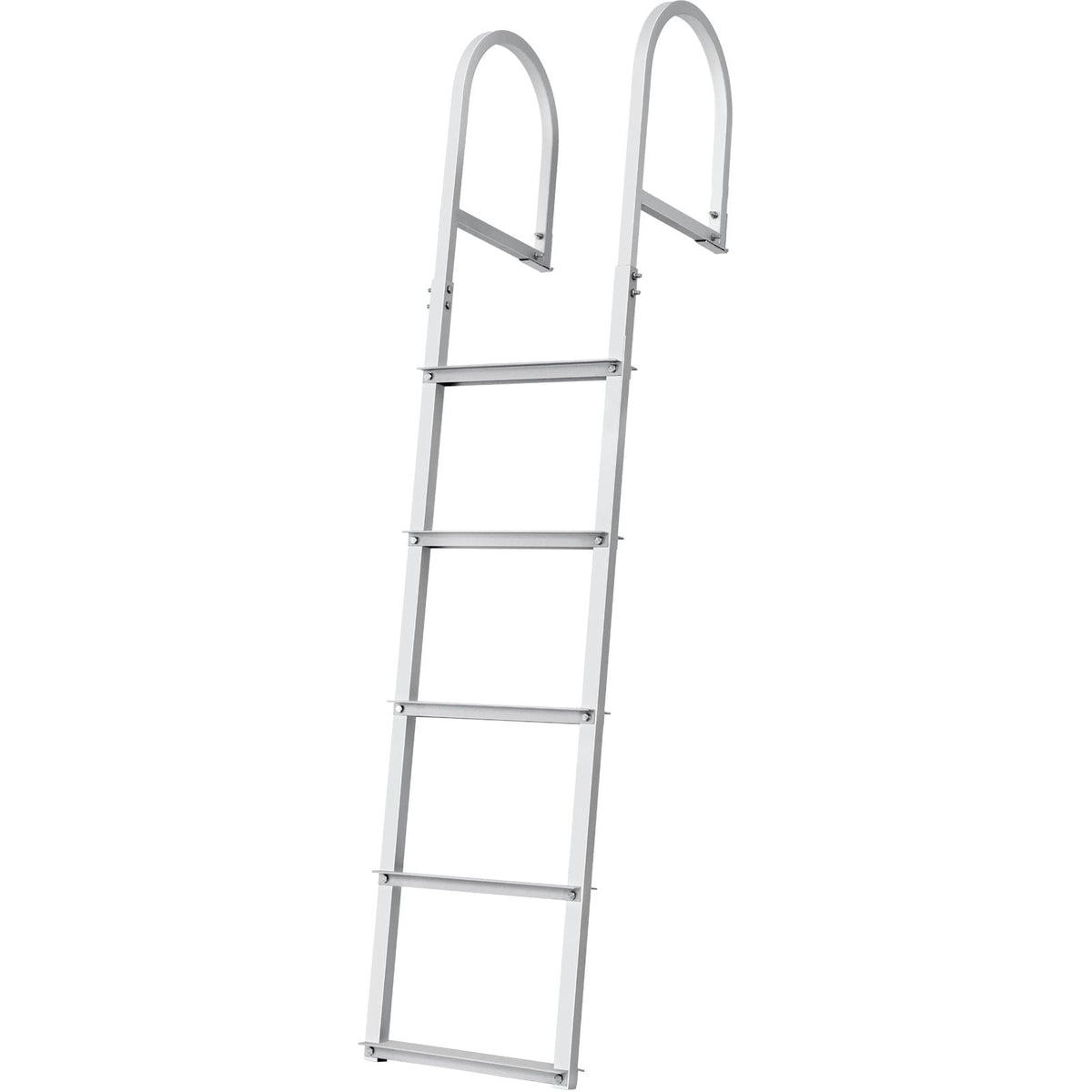 Dock Ladder, Removable 5 Steps, 500 lbs Load Capacity, Aluminum Alloy Pontoon Boat Ladder with 3.1'' Wide Step & Nonslip Rubber Mat, Easy to Install for Ship/Lake/Pool/Marine Boarding