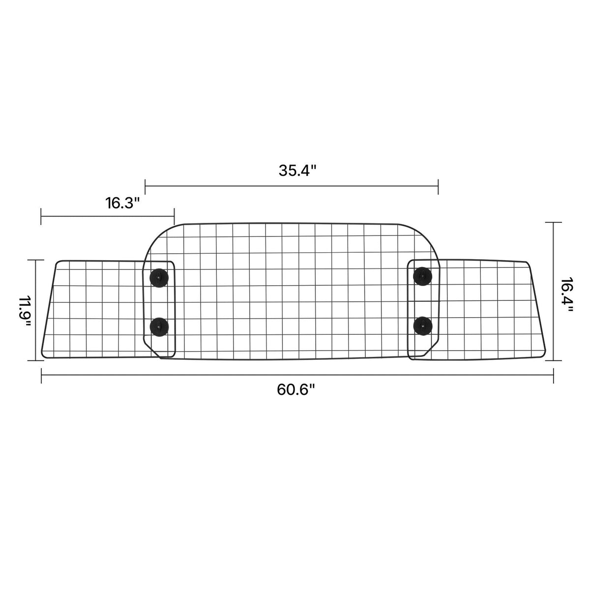 Dog Car Barrier, 35.4"-60.6" Adjustable Car Divider for Trunk Cargo Area, Universal-Fit Back Seat Heavy-Duty Wire Mesh Dogs Separator Guard Net, Vehicle Pet Barrier for Sedans, Trucks and SUVs