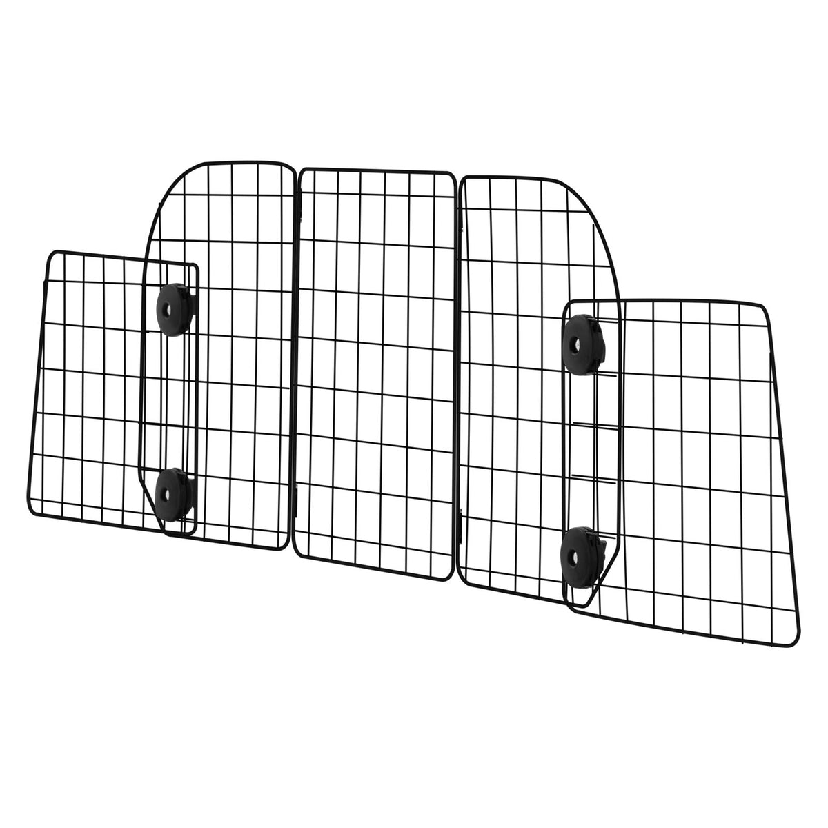 Dog Car Barrier, 38.5"-61.6" Adjustable Car Divider for Trunk Cargo Area, Universal-Fit Back Seat Heavy-Duty Wire Mesh Dogs Separator Guard Net, Vehicle Pet Barrier for Sedans, Trucks and SUVs