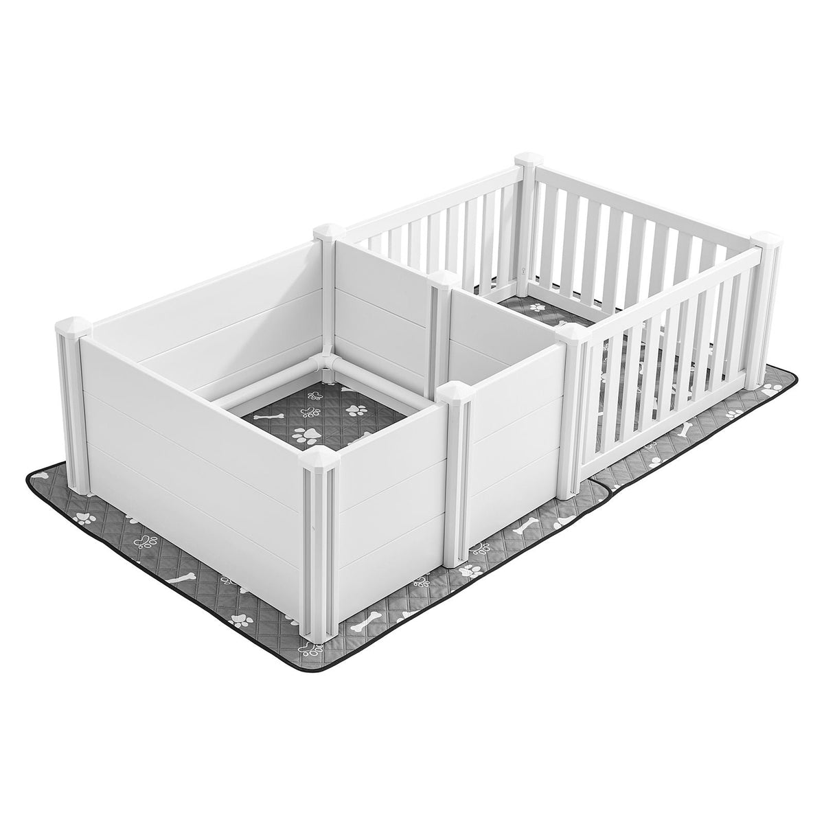 Dog Whelping Box, 73x38x19.7 in, Plastic Dog Whelping Pen with Adjustable Height Door, Puppy Playpen with Waterproof Pee Pad, Easy to Clean, Durable Indoor Pet Birth Kit for Medium Sized Dogs