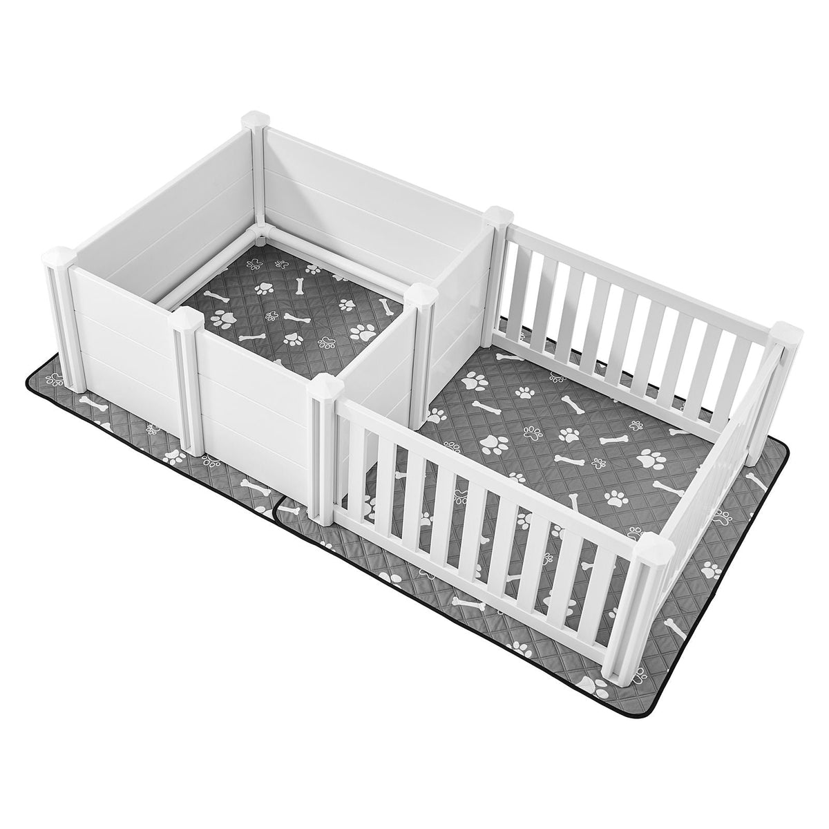 Dog Whelping Box, 73x38x19.7 in, Plastic Dog Whelping Pen with Adjustable Height Door, Puppy Playpen with Waterproof Pee Pad, Easy to Clean, Durable Indoor Pet Birth Kit for Medium Sized Dogs