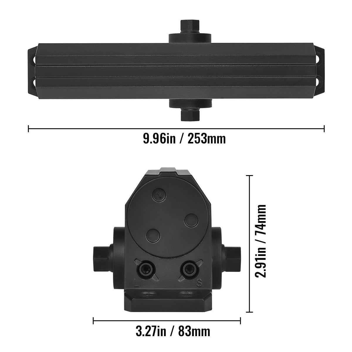 Door Closer, Automatic Door Closer Commercial or Residential Use for Door Weights 330 Lbs, Adjustable Size Hydraulic Buffer Door Closers Heavy Duty Cast Aluminum Body, Easy Install, Black