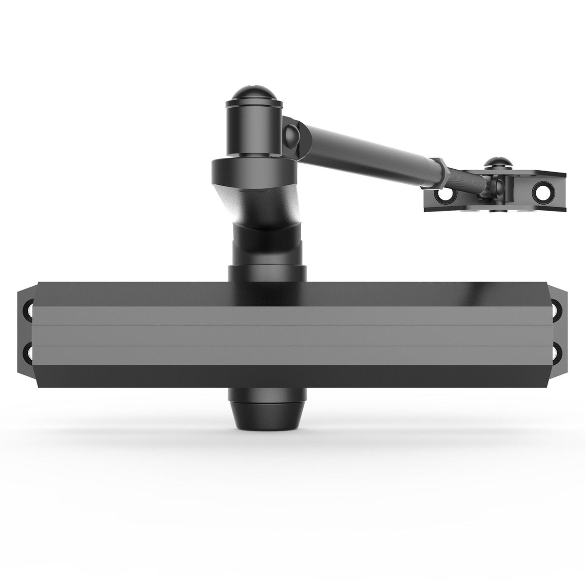 Door Closer, Automatic Door Closer Commercial or Residential Use for Door Weights 330 Lbs, Adjustable Size Hydraulic Buffer Door Closers Heavy Duty Cast Aluminum Body, Easy Install, Black