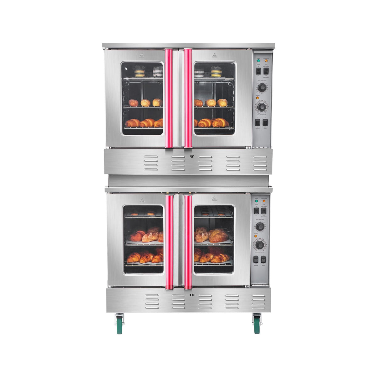 Double Deck Gas Convection Oven, 14 cu.ft Full-Size Commercial Convection Oven, 40,000 BTU x 2 Powerful Burners, Natural Gas Commercial Ovens with Two Fan Modes, for Bakery, Restaurant & Kitchen
