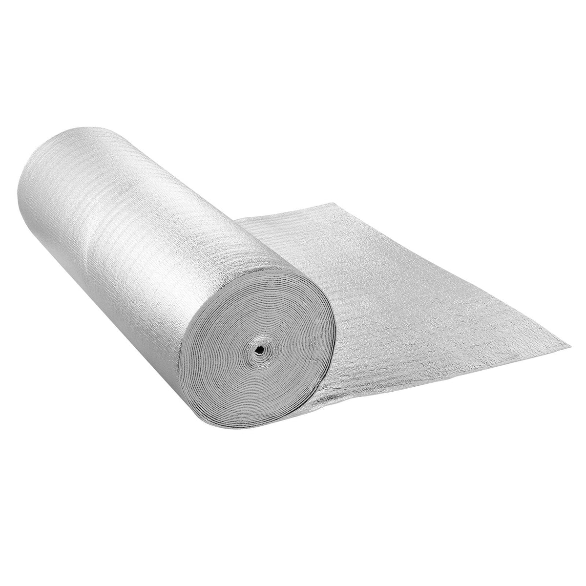 Double Reflective Insulation Roll, Foam Core Radiant Barrier, 3.2 mm 48 in x 100 ft, Double-Sided Aluminum Foil EPE Foam Heat Reflective Shield, Thermal Insulation Roll for Window RV Roof